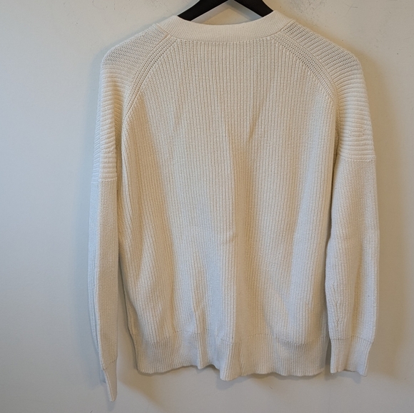 J. Crew 2023 V-Neck Cotton-Blend Cashmere Ribbed Cardigan Sweater Oversized XS - Picture 5 of 9